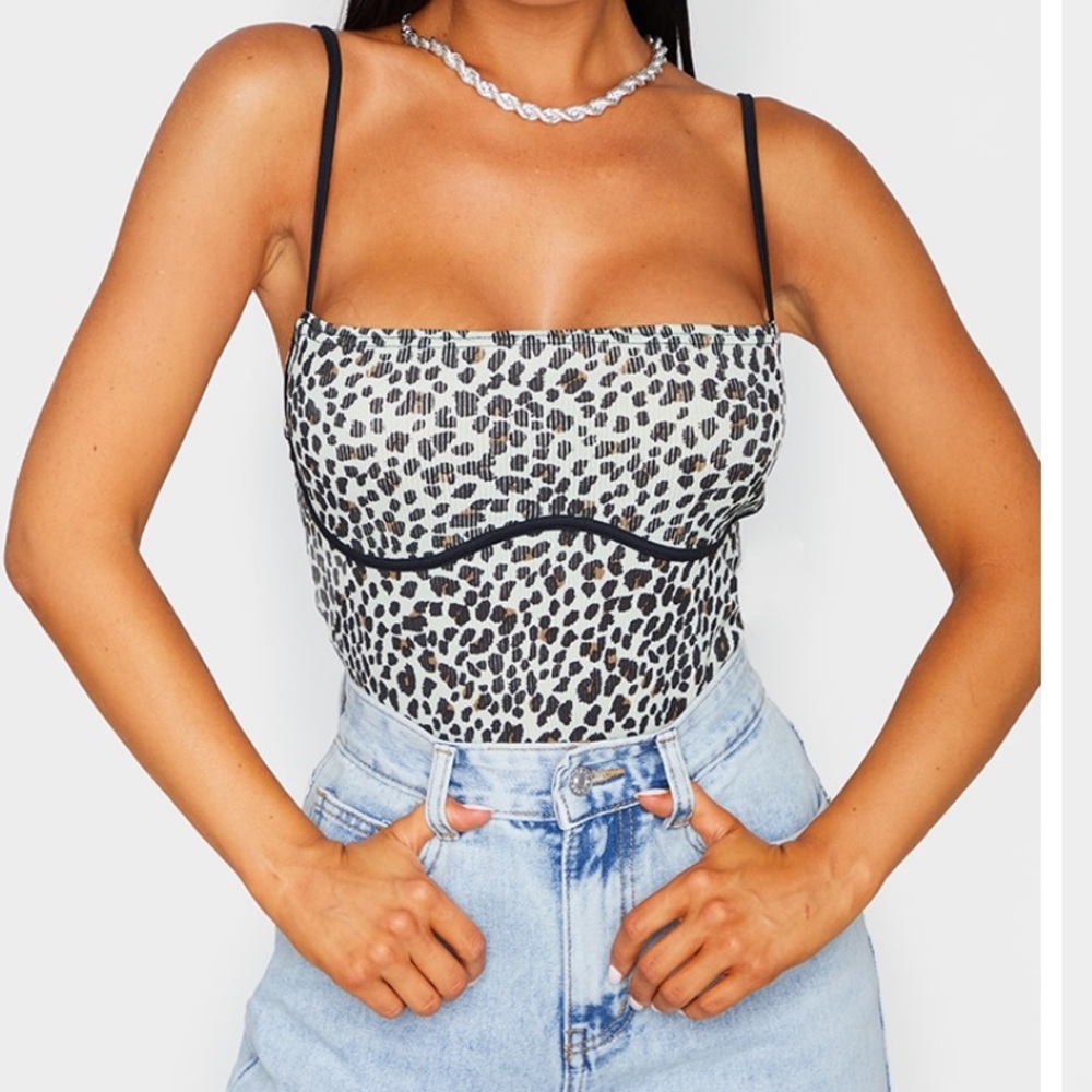 Sage Leopard Print Bodysuit. Never worn!